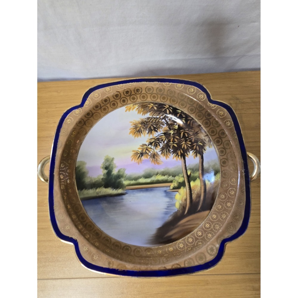 Antique Noritake Nippon Hand-Painted Porcelain Serving Bowl. Some Wear See Pics - Picture 8 of 13